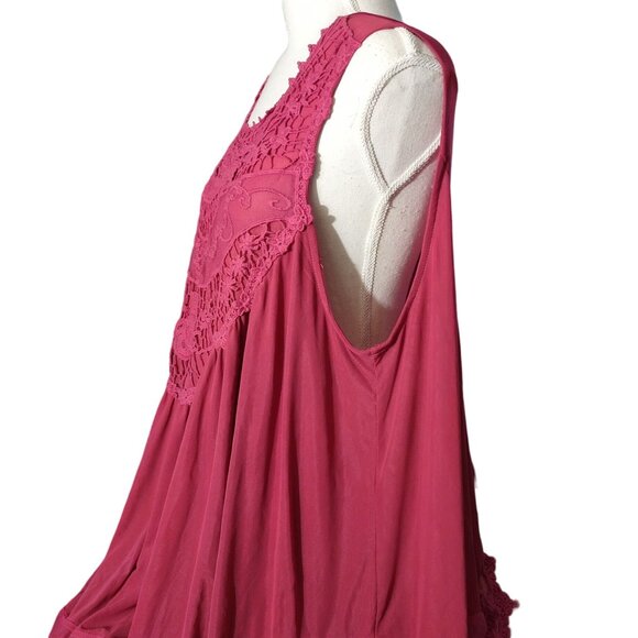 🎉HP🎉INDIGO THREAD LACE SLEEVELESS TOP-SIZE: 3XL-COLOR: MAGENTA-NEW - Picture 4 of 6